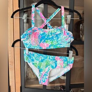 Lilly Pulitzer Girls Giana Bikini set swim ruffle Ibiza Cabana Cocktail print